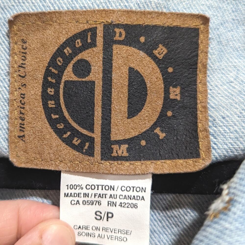 Vtg 90s International Denim Jean Jacket Mens Sz Small Light Wash Trucker… - Picture 5 of 5